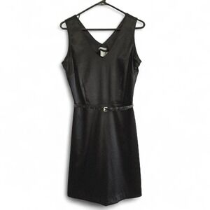 Old Navy Stretch Women's 8 Sleeveless Black Satin Dress Witchy‎ Whimsigoth LBD